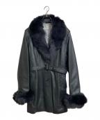 BALMAINバルマン）の古着「フォックスファー付きラムレザーコート」｜ブラック