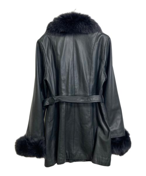 BALMAIN（バルマン）BALMAIN (バルマン) フォックスファー付きラムレザーコート ブラック サイズ:11の古着・服飾アイテム