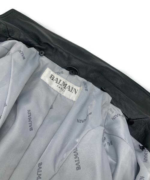BALMAIN（バルマン）BALMAIN (バルマン) フォックスファー付きラムレザーコート ブラック サイズ:11の古着・服飾アイテム