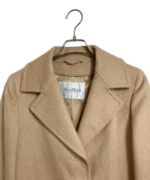 MaxMara（マックスマーラ）MaxMara (マックスマーラ) アンゴラ混キャメルショートコート　キャメル×ウール×アンゴラ ベージュ サイズ:42の古着・服飾アイテム