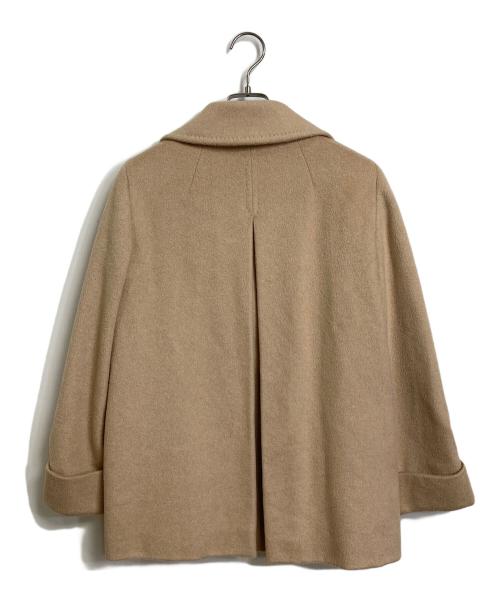 MaxMara（マックスマーラ）MaxMara (マックスマーラ) アンゴラ混キャメルショートコート　キャメル×ウール×アンゴラ ベージュ サイズ:42の古着・服飾アイテム