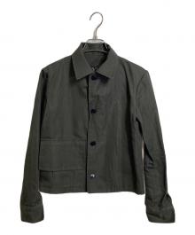 Y's（ワイズ）の古着「ジャケット　シャツジャケット　リネン混ジャケット」｜オリーブ