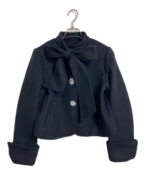 Lily Brown（リリーブラウン）Lily Brown (リリーブラウン) 2wayリボンビジューコート　リボンビジュージャケット　アウター ブラック サイズ:FREEの古着・服飾アイテム