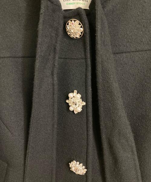 Lily Brown（リリーブラウン）Lily Brown (リリーブラウン) 2wayリボンビジューコート　リボンビジュージャケット　アウター ブラック サイズ:FREEの古着・服飾アイテム