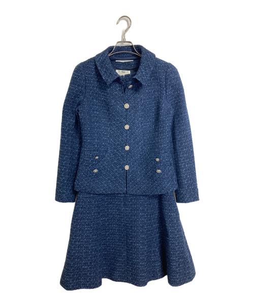 Rene（ルネ）Rene (ルネ) セットアップツイードジャケット　ワンピース　ノースリーブワンピース　ジャケット　日本製 ネイビー サイズ:36の古着・服飾アイテム