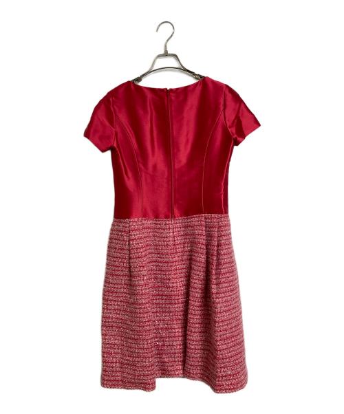 Harrods（ハロッズ）Harrods (ハロッズ) ツイードセットアップ　ノーカラージャケット　半袖ワンピース レッド サイズ:2の古着・服飾アイテム