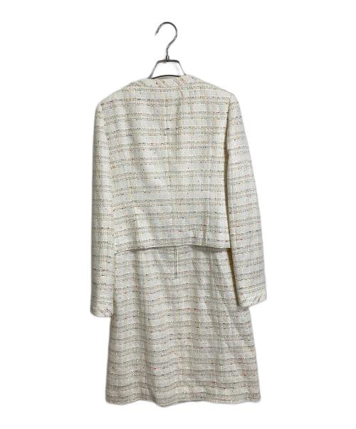 Harrods（ハロッズ）Harrods (ハロッズ) ツイードセットアップ　フェミニン　綺麗め　大人スタイル ホワイト サイズ:2の古着・服飾アイテム