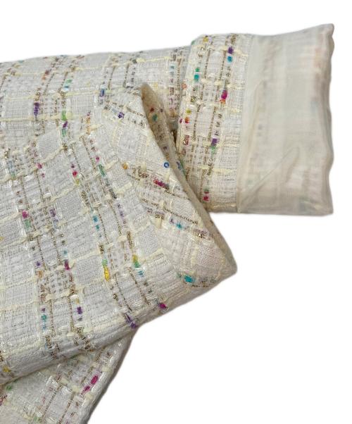 Harrods（ハロッズ）Harrods (ハロッズ) ツイードセットアップ　フェミニン　綺麗め　大人スタイル ホワイト サイズ:2の古着・服飾アイテム