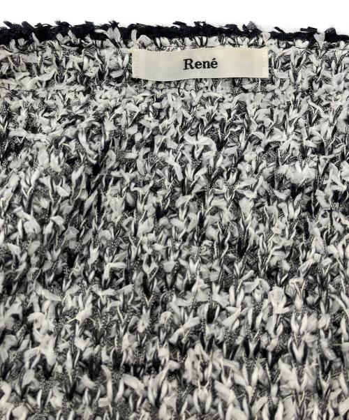 Rene（ルネ）Rene (ルネ) ツイードカーディガン　セレモニー　アウター　ライトアウター ブラック×ホワイト サイズ:36の古着・服飾アイテム