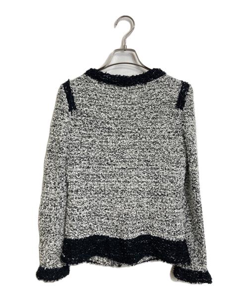 Rene（ルネ）Rene (ルネ) ツイードカーディガン　セレモニー　アウター　ライトアウター ブラック×ホワイト サイズ:36の古着・服飾アイテム