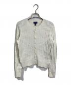 POLO RALPH LAURENポロ・ラルフローレン）の古着「ミニケーブルニットカーディガン」｜ホワイト×ピンク