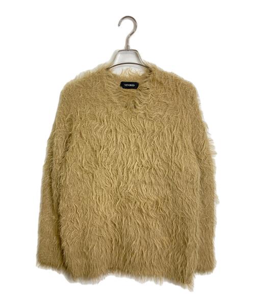 VEVIRED（ヴェビレッド）VEVIRED (ヴェビレッド) Vネックシャギーニットプルオーバー ベージュ サイズ:38の古着・服飾アイテム