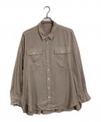 ）の古着「ガーメントダイワイドシャツ　ビックシルエット」｜ベージュ