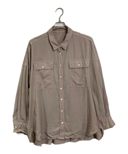 RIVE DROITE（リヴドロワ）RIVE DROITE (リヴドロワ) ガーメントダイワイドシャツ　ビックシルエット ベージュ サイズ:FREEの古着・服飾アイテム