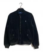 POLO RALPH LAURENポロ・ラルフローレン）の古着「コーデュロイスイングトップ　ジップアップ　長袖ジャケット　2ポケット」｜ブラック