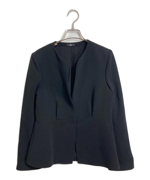 PLST（プラステ）PLST (プラステ) トリアセブレンドペプラムジャケット　アウター　ライトアウター　オフィスカジュアル　セレモニー ブラック サイズ:Mの古着・服飾アイテム