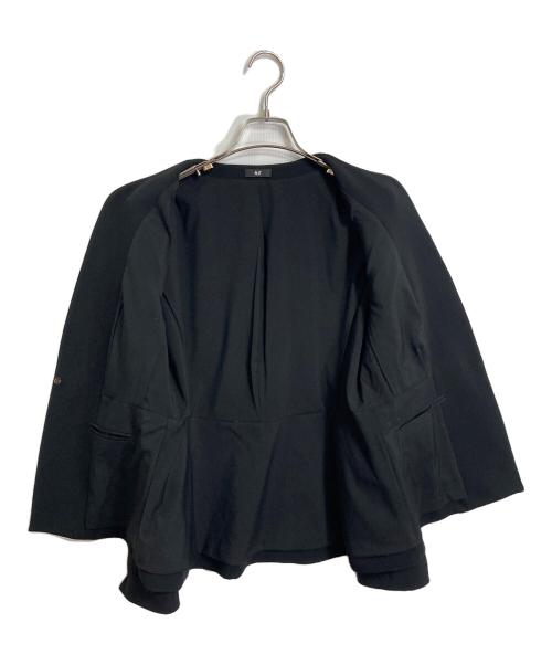 PLST（プラステ）PLST (プラステ) トリアセブレンドペプラムジャケット　アウター　ライトアウター　オフィスカジュアル　セレモニー ブラック サイズ:Mの古着・服飾アイテム