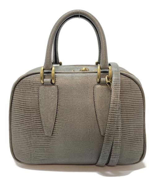 TOFF&LOADSTONE（トフアンドロードストーン）TOFF&LOADSTONE (トフアンドロードストーン) リザード型押し 2WAY ショルダーバッグ グレー サイズ:実寸参照の古着・服飾アイテム