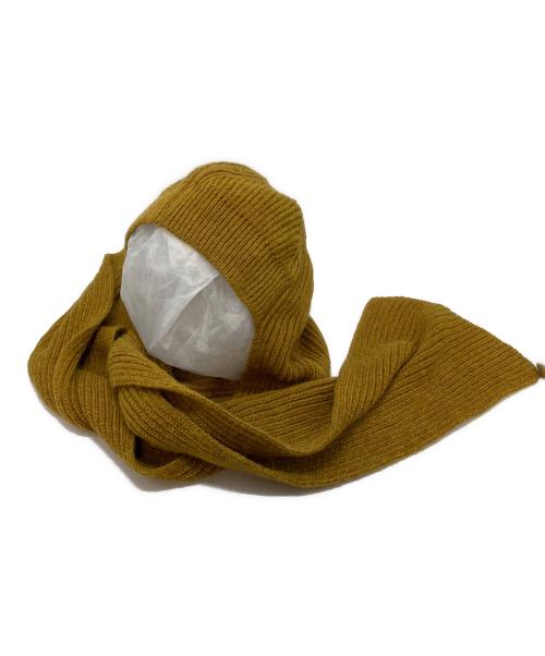 DRIES VAN NOTEN（ドリスヴァンノッテン）DRIES VAN NOTEN (ドリスヴァンノッテン) バラクラバマフラー　ニットマフラー イエロー サイズ:実寸参照の古着・服飾アイテム