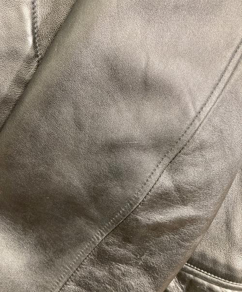 MEN'S TENORAS（メンズティラノス）MEN'S TENORAS (メンズティラノス) 【古着】レザーコート　ステンカラーコート　ロングコート　ラムレザー　羊革　アウター ブラック サイズ:LARGEの古着・服飾アイテム