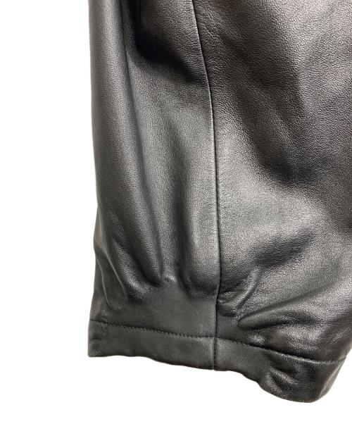 MEN'S TENORAS（メンズティラノス）MEN'S TENORAS (メンズティラノス) 【古着】レザーコート　ステンカラーコート　ロングコート　ラムレザー　羊革　アウター ブラック サイズ:LARGEの古着・服飾アイテム