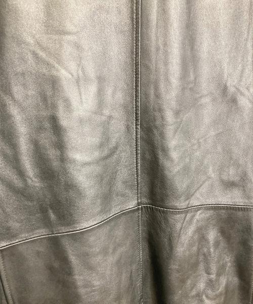 MEN'S TENORAS（メンズティラノス）MEN'S TENORAS (メンズティラノス) 【古着】レザーコート　ステンカラーコート　ロングコート　ラムレザー　羊革　アウター ブラック サイズ:LARGEの古着・服飾アイテム