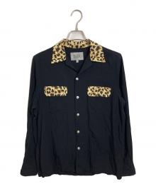 CarHartt×WACKO MARIA（カーハート×ワコマリア）の古着「50's Shirt レオパード切替オープンカラーレーヨンシャツ」｜ブラック
