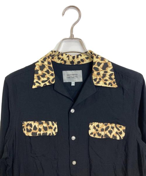 CarHartt（カーハート）CarHartt (カーハート) WACKO MARIA (ワコマリア) 50's Shirt レオパード切替オープンカラーレーヨンシャツ ブラック サイズ:Sの古着・服飾アイテム