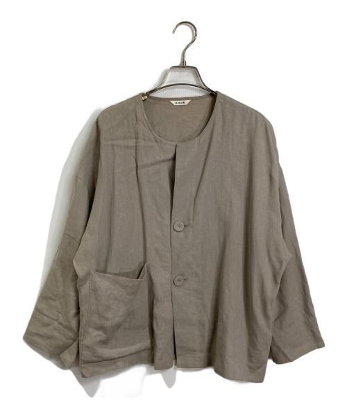 LE GLAZIK（ル グラジック）LE GLAZIK (ル グラジック) リネンジャケット　ライトジャケット　日本製 ベージュ サイズ:36の古着・服飾アイテム