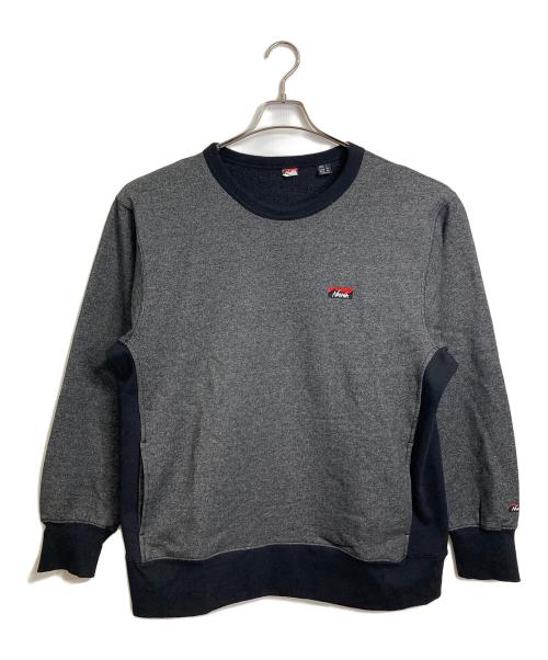 NANGA（ナンガ）NANGA (ナンガ) ECO HYBRID MINI BOX LOGO EMBROIDERY SWEATSHIRT エコ ハイブリッド ミニ ボックス ロゴ エンブロイダリー スウェットシャツ  スウェット グレー サイズ:Lの古着・服飾アイテム