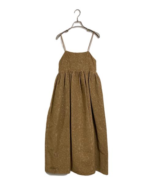 room306（ルームサンマルロクコンテンポラリー）room306 (ルームサンマルロクコンテンポラリー) Jacquard Flare Camisole Onepiece  ジャガード　フレア　キャミソール　ワンピース   ロングワンピース ブラウン サイズ:S 未使用品の古着・服飾アイテム