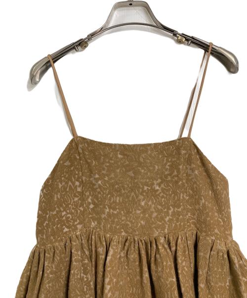 room306（ルームサンマルロクコンテンポラリー）room306 (ルームサンマルロクコンテンポラリー) Jacquard Flare Camisole Onepiece  ジャガード　フレア　キャミソール　ワンピース   ロングワンピース ブラウン サイズ:S 未使用品の古着・服飾アイテム