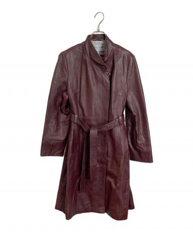 中古・古着通販】BALMAIN (バルマン) レザーコート ロングコート