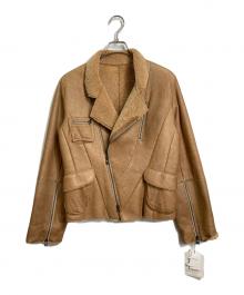 t.b（ティービー）の古着「ヴィンテージ風ムートンジャケット　アウター　韓国製　センソユニコ」｜オレンジ