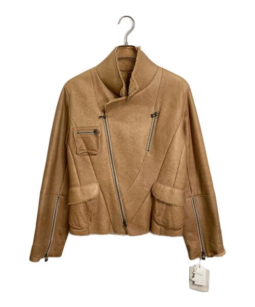 t.b（ティービー）t.b (ティービー) ヴィンテージ風ムートンジャケット　アウター　韓国製　センソユニコ オレンジ サイズ:38 未使用品の古着・服飾アイテム