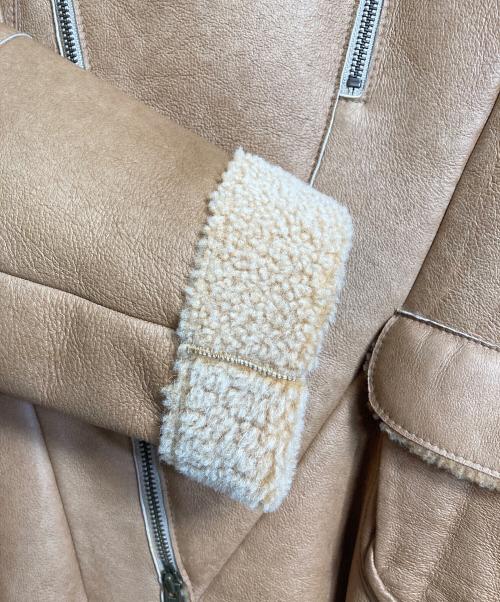 t.b（ティービー）t.b (ティービー) ヴィンテージ風ムートンジャケット　アウター　韓国製　センソユニコ オレンジ サイズ:38 未使用品の古着・服飾アイテム