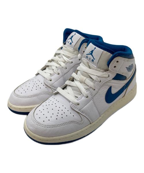 NIKE（ナイキ）NIKE (ナイキ) AIR JORDAN 1 MID SE ブルー×ホワイト サイズ:US5.5Yの古着・服飾アイテム