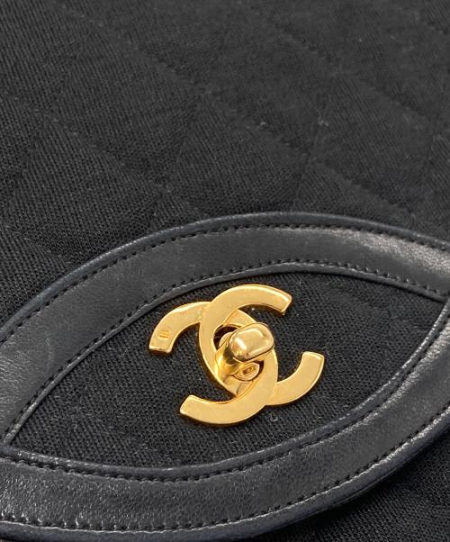 CHANEL（シャネル）CHANEL (シャネル) ヴィンテージ マトラッセ25 Wチェーン キルティングバッグ　キャンバス×レザー　チェーンショルダーバッグ ブラック サイズ:25の古着・服飾アイテム