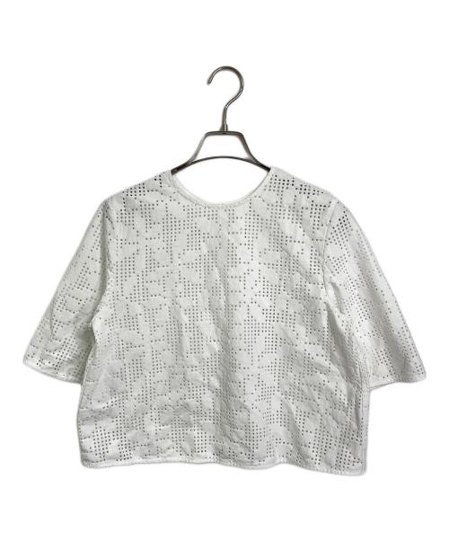 UNITED ARROWS（ユナイテッドアローズ）UNITED ARROWS (ユナイテッドアローズ) 2way カットワークブラウス　半袖ブラウス ホワイト サイズ:実寸参照の古着・服飾アイテム