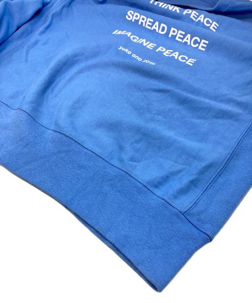 Champion（チャンピオン）Champion (チャンピオン) MoMA (モマ) yoko (ヨーコ) クルーネックスウェット　Yoko Ono 起毛 ブルー サイズ:Lの古着・服飾アイテム