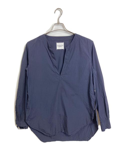 TAKAHIROMIYASHITA TheSoloIst.（タカヒロミヤシタ ザソロイスト）TAKAHIROMIYASHITA TheSoloIst. (タカヒロミヤシタ ザソロイスト) スキッパーシャツ　長袖シャツ　デザインシャツ　日本製 ネイビー サイズ:46の古着・服飾アイテム