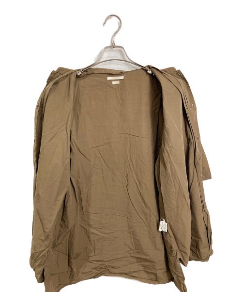 BLURHMS（ブラームス）blurhms (ブラームス) ハイカウント シャンブレー スタンドカラー 半袖シャツ ブラウン サイズ:3の古着・服飾アイテム