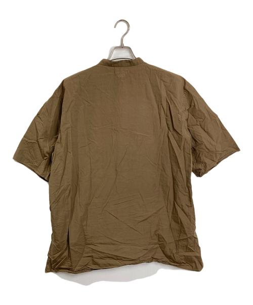 BLURHMS（ブラームス）blurhms (ブラームス) ハイカウント シャンブレー スタンドカラー 半袖シャツ ブラウン サイズ:3の古着・服飾アイテム