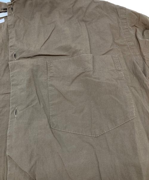 BLURHMS（ブラームス）blurhms (ブラームス) ハイカウント シャンブレー スタンドカラー 半袖シャツ ブラウン サイズ:3の古着・服飾アイテム