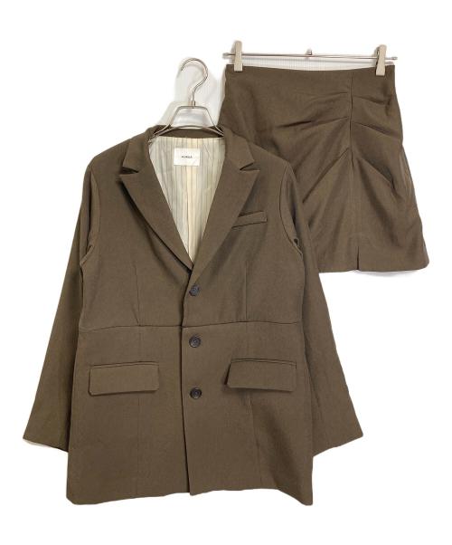 MURUA（ムルーア）MURUA (ムルーア) セットアップ　2wayレングステーラードジャケット　アウター　ライトアウター　セレモニー ブラウン サイズ:FREE（スカート2）の古着・服飾アイテム