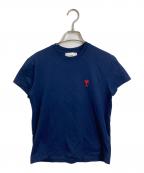 AMI Alexandre Mattiussiアミアレクサンドルマテュッシ）の古着「ハート刺繍半袖カットソー　Tシャツ　Tee」｜ネイビー