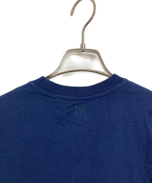 AMI Alexandre Mattiussi（アミアレクサンドルマテュッシ）AMI Alexandre Mattiussi (アミアレクサンドルマテュッシ) ハート刺繍半袖カットソー　Tシャツ　Tee ネイビー サイズ:XXSの古着・服飾アイテム