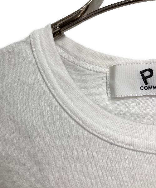 PLAY COMME des GARCONS（プレイコムデギャルソン）PLAY COMME des GARCONS (プレイコムデギャルソン) ハートワッペン半袖カットソー　Tシャツ　Tee  日本製 ホワイト×ゴールド サイズ:Sの古着・服飾アイテム