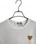 PLAY COMME des GARCONS (プレイコムデギャルソン) ハートワッペン半袖カットソー　Tシャツ　Tee  日本製 ホワイト×ゴールド サイズ:S：6000円