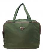 PRADAプラダ）の古着「ヴィンテージナイロン バニティバッグ マルチバッグ」｜オリーブ グリーン